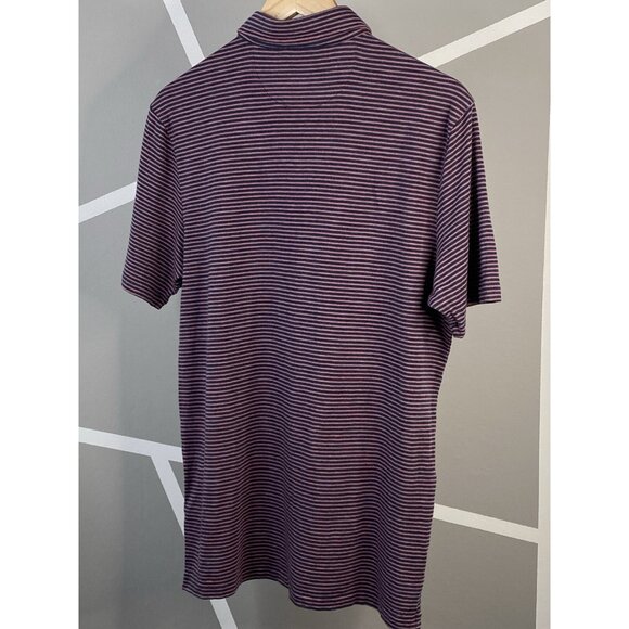 Faherty Movement Polo Shirt Men’s M Short Sleeve Soft Button Down Storm Stripe - Picture 2 of 16
